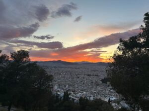 Sonnenuntergang über Athen